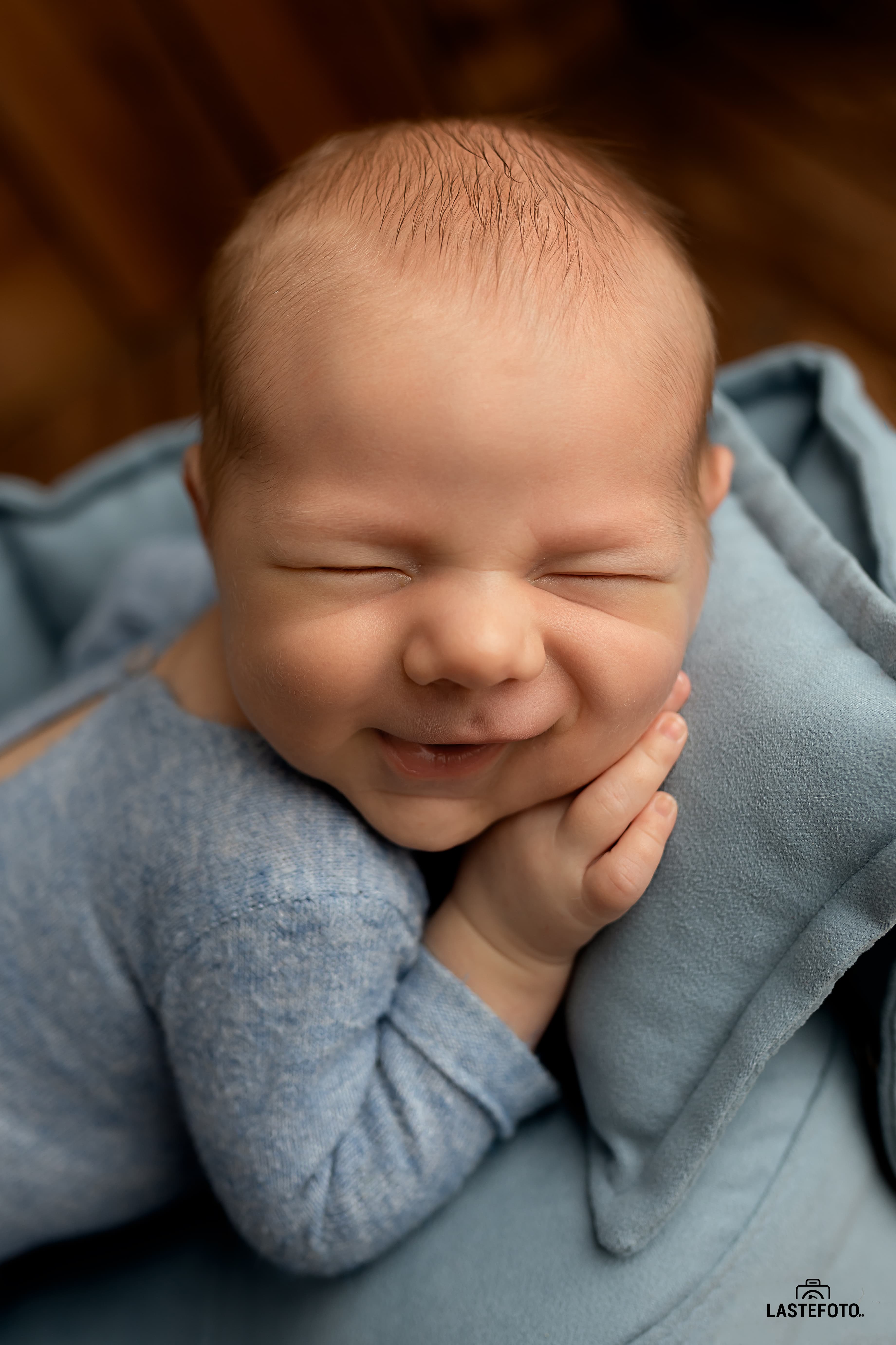 Smiling newborn baby