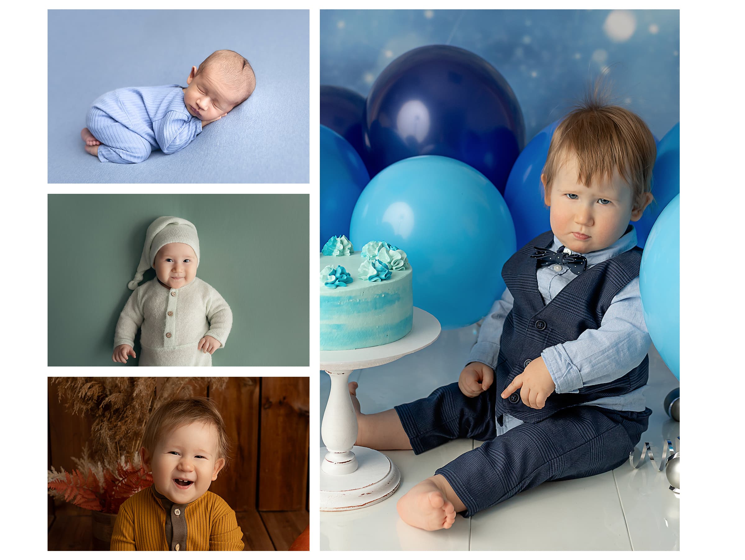 Cake smash photo shoot in studio: 1-year-old