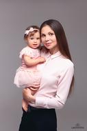 Mother and baby photo shoot in the studio